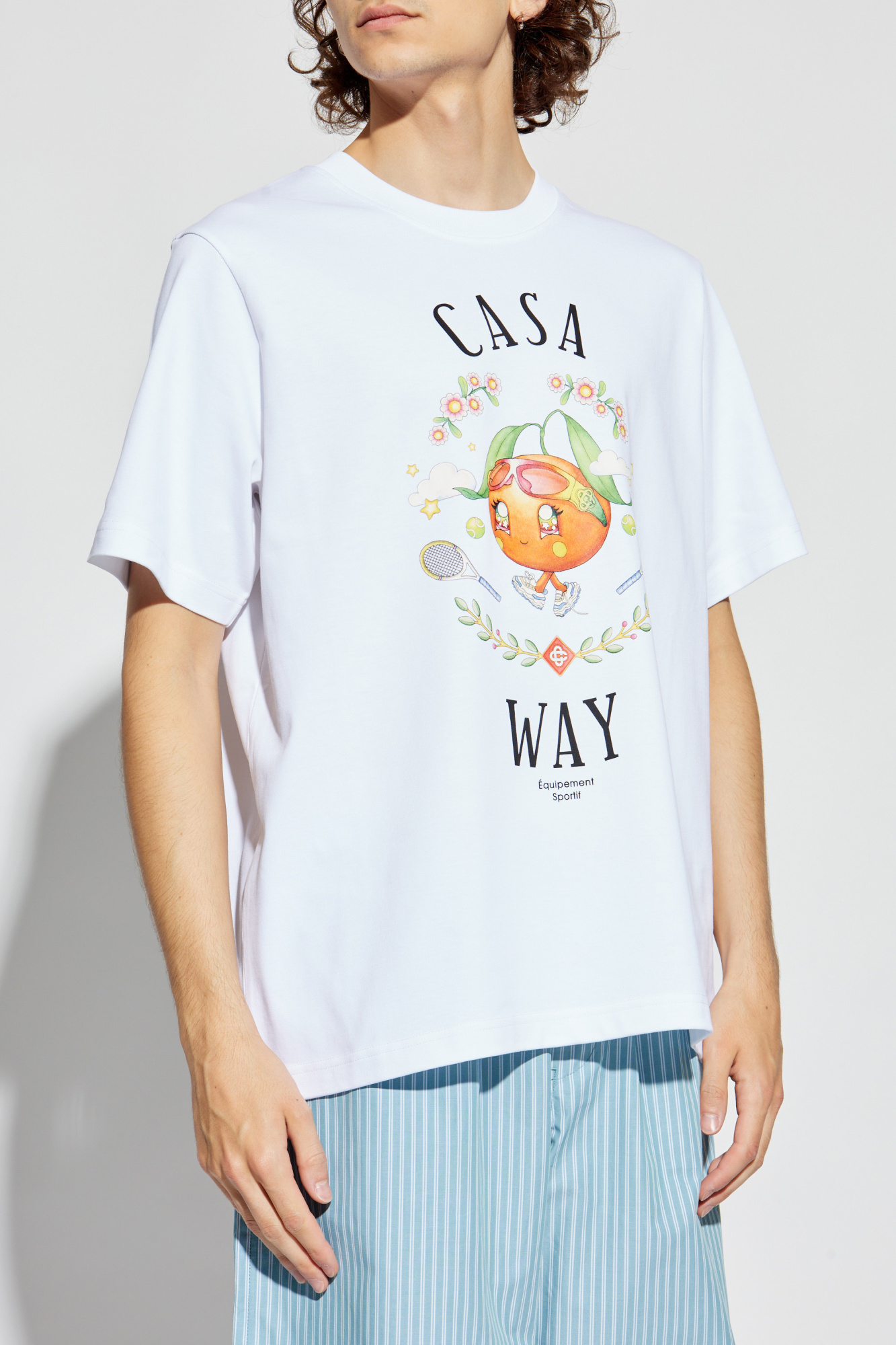 Tシャツ・カットソー Casablanca SS25 (U WPS25 SH 003 08PHYSICALTENNISICON) The Four Elements Long Sleeve Silk Shirt – Casablanca
